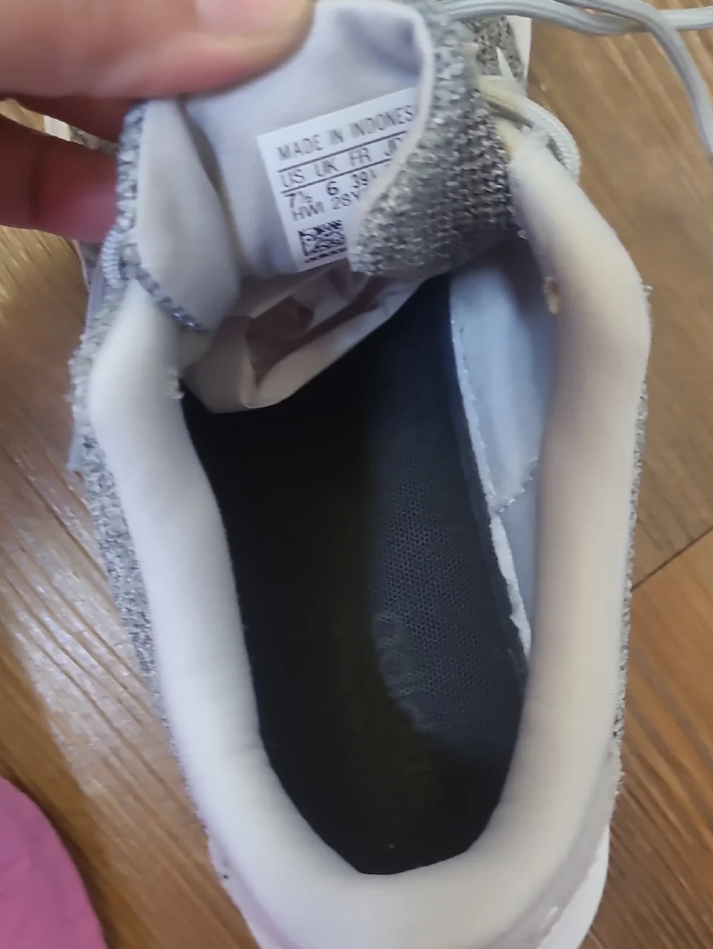 adidas Light Gray Knit Sneakers with White Three Stripes for women size 7.5 used